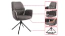 Massivart® Polsterstuhl drehbar Esszimmerstuhl Chenille-Optik Armlehne Greyton Bild 3