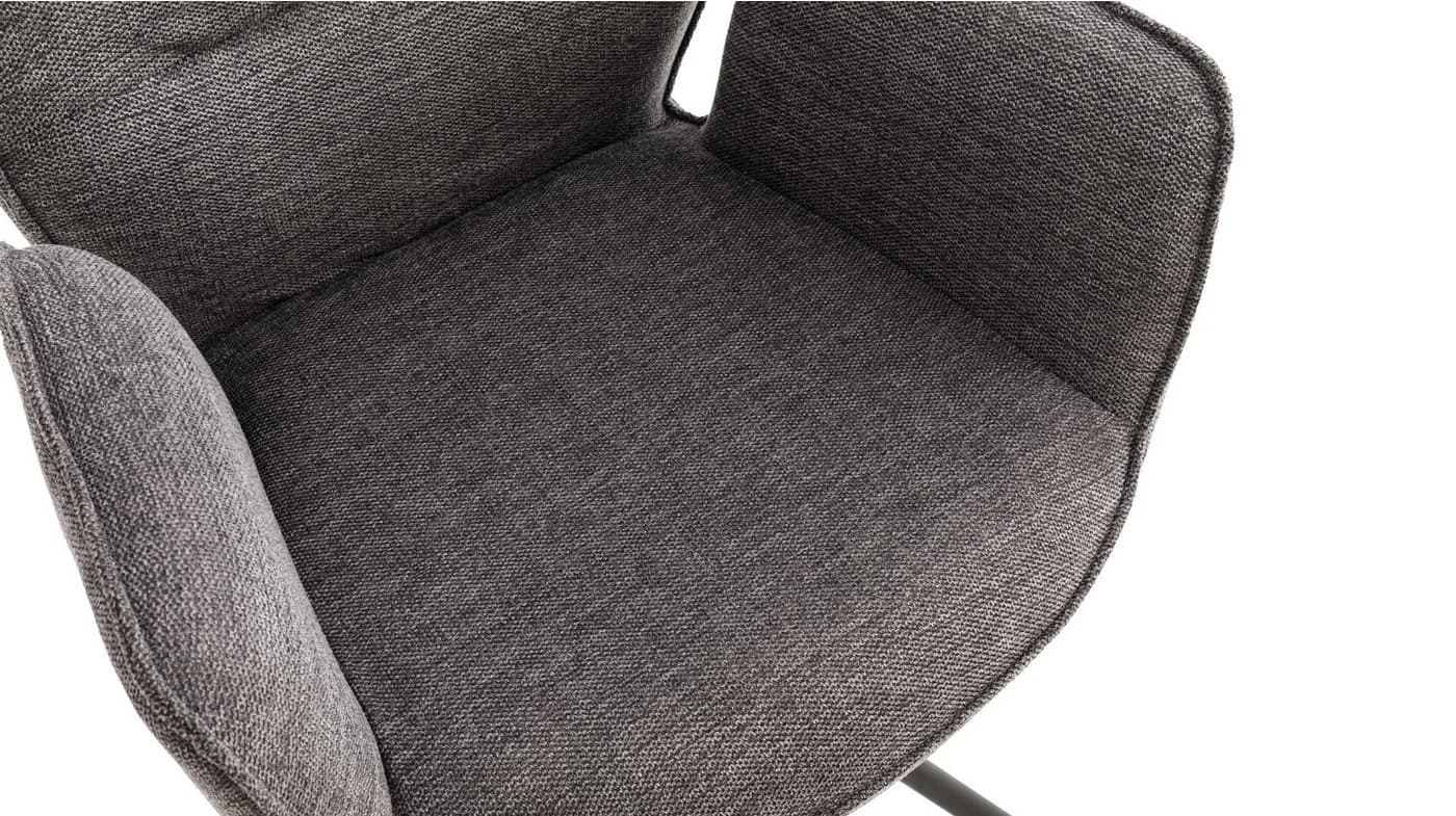 Massivart® Polsterstuhl drehbar Esszimmerstuhl Chenille-Optik Armlehne Greyton - Bild 4