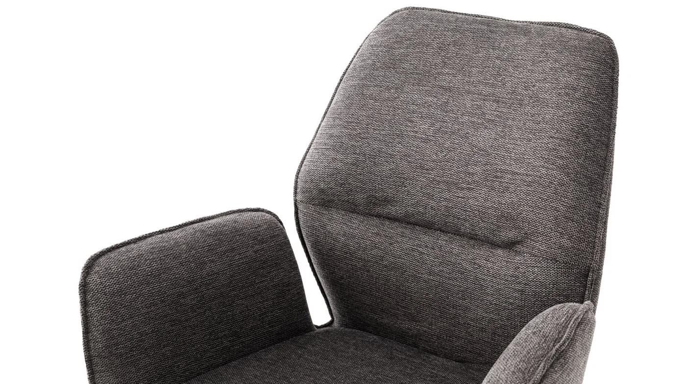 Massivart® Polsterstuhl drehbar Esszimmerstuhl Chenille-Optik Armlehne Greyton - Bild 5