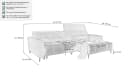 Massivart® Ecksofa Cord 277 cm Grau Nosagfederung Bild 3