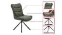 Massivart® Polsterstuhl drehbar 360 Grad, Esszimmerstuhl aus Echtleder & Stoff, »MAURICE" Bild 3