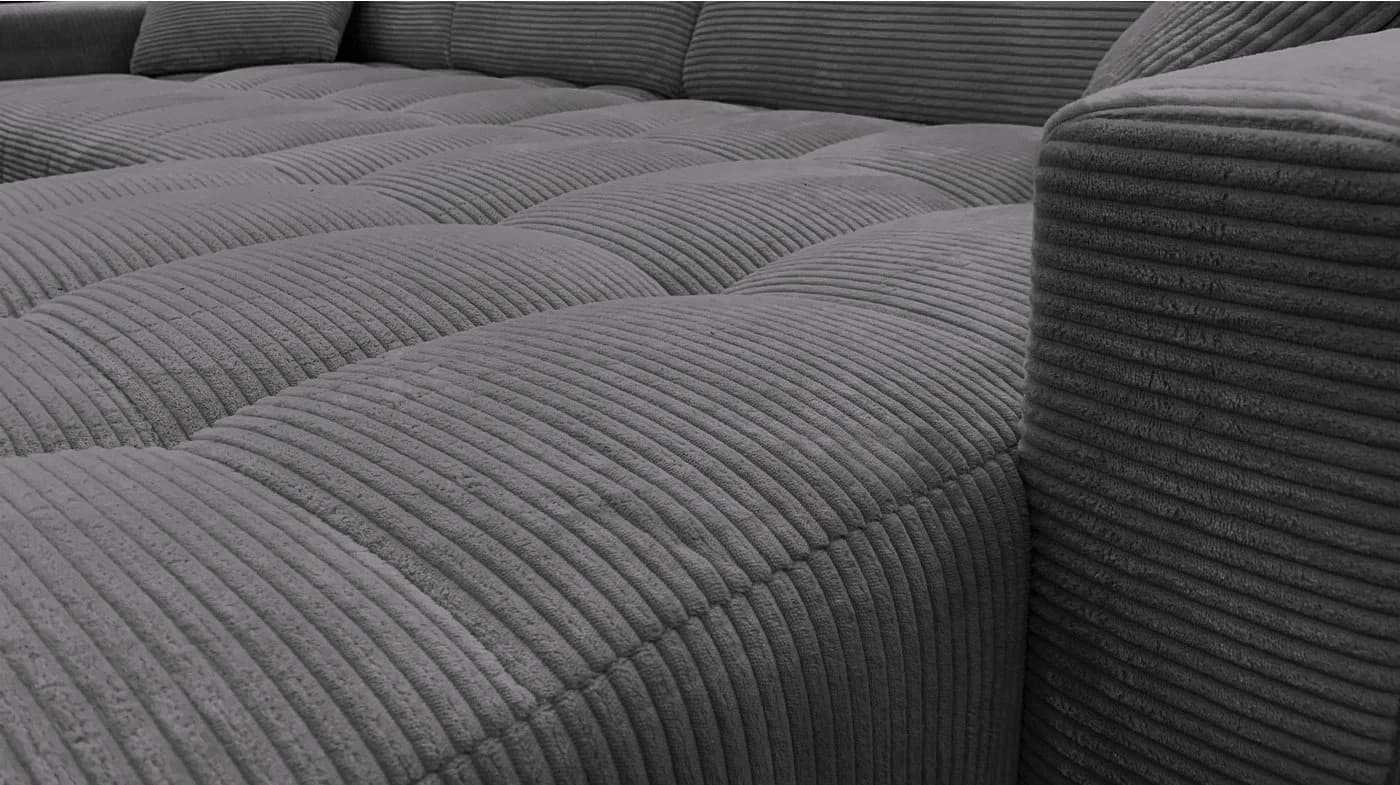 Massivart® Ecksofa Cord 256 cm mit Sitztiefen- & Kopfteilverstellung - Bild 4