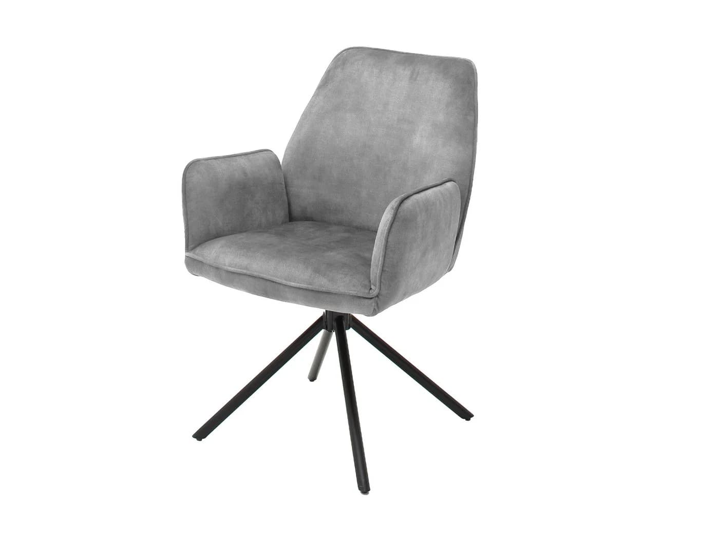 Massivart® Polsterstuhl Ottawa Veloursoptik Metallgestell Schwarz