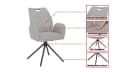 Massivart® Polsterstuhl CARINA 360° drehbar, Esszimmerstuhl mit Armlehnen, Webstoff, Metallgestell Bild 3
