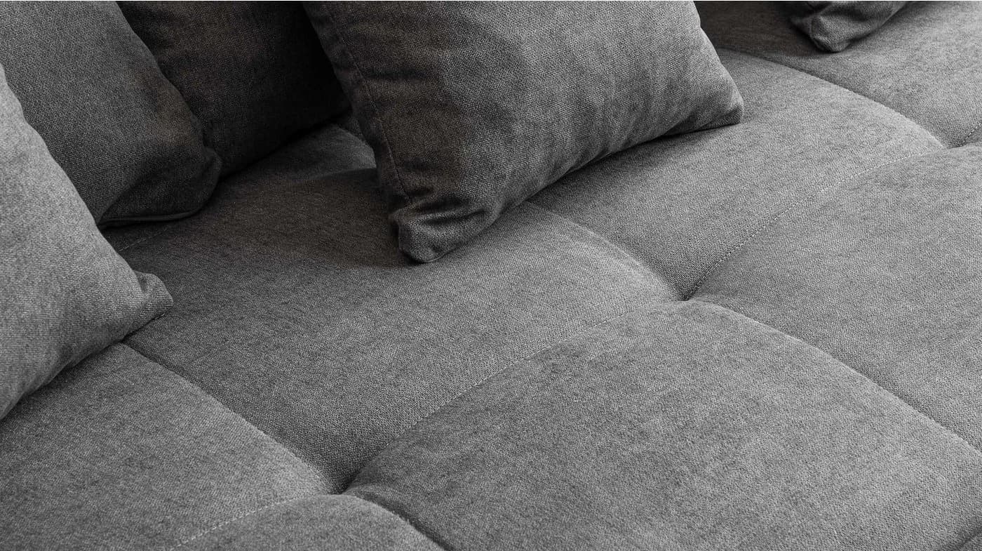 Massivart® Big-Sofa Stoff grau 254 cm Nosagfederung 4-Sitzer BORNEO - Bild 4