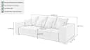 Massivart® Big-Sofa Stoff grau 254 cm Nosagfederung 4-Sitzer BORNEO Bild 5