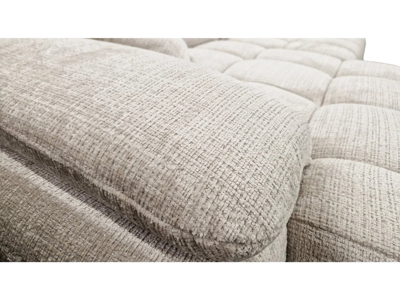 Massivart Ecksofa HUGO mit elektrischer Sitztiefenverstellung Bouclé Creme - Bild 5