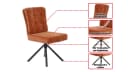 Massivart® Polsterstuhl Hedia Esszimmerstuhl Wippfunktion Taschenfederkern Orange Bild 4