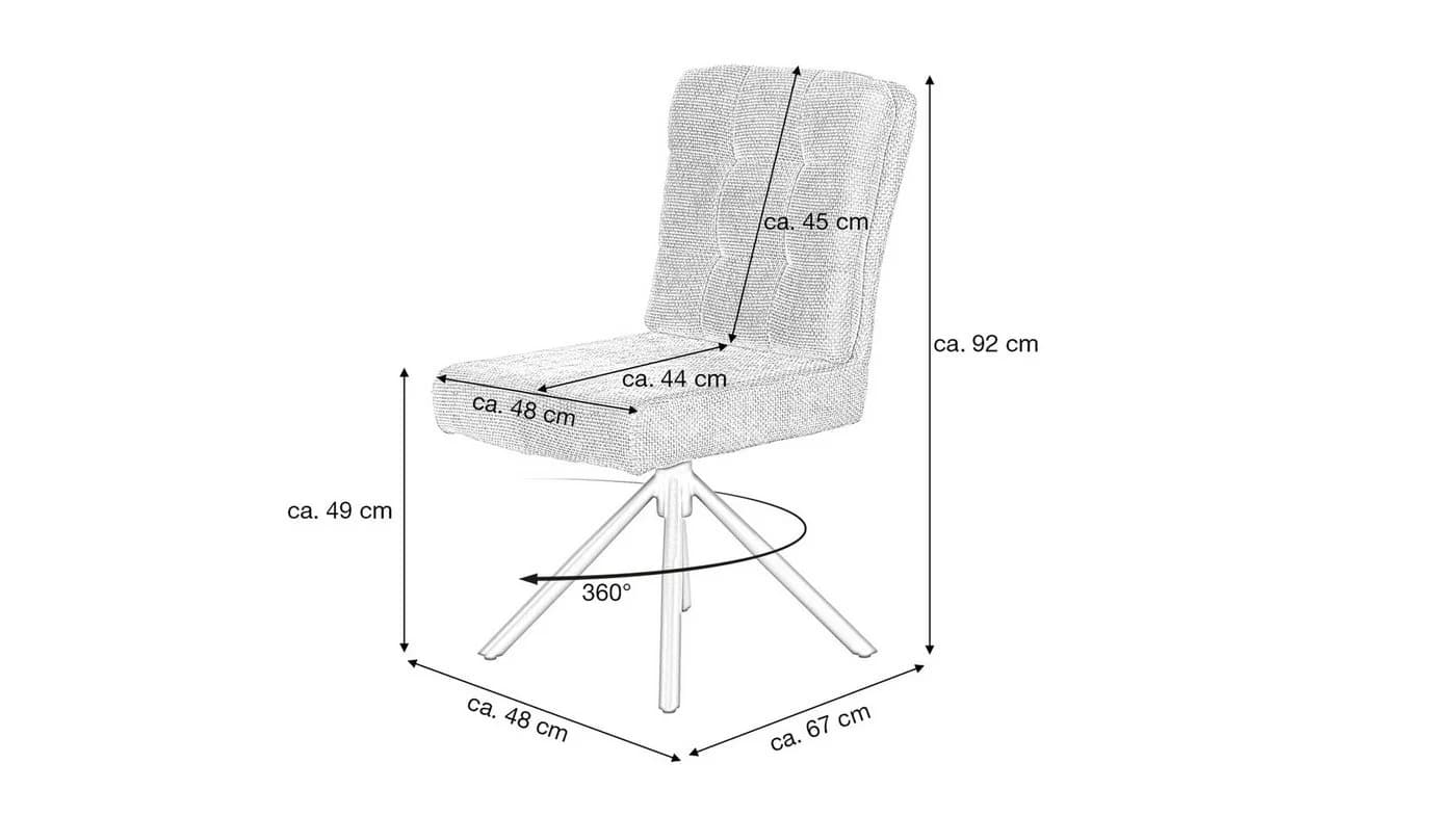 Massivart® Polsterstuhl Hedia Esszimmerstuhl Wippfunktion Taschenfederkern Orange - Bild 5