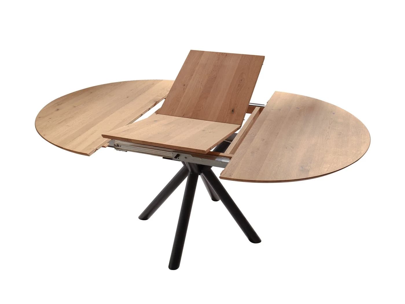Massivart® Esstisch Wildeiche Massivholz geölt, ausziehbar 120-170 cm ARVID Metallgestell - Bild 3