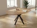 Massivart® Esstisch Wildeiche Massivholz geölt, ausziehbar 120-170 cm ARVID Metallgestell Bild 5