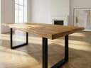 Massivart® Esstisch Wildeiche geölt Baumkante Industrial Bild 5