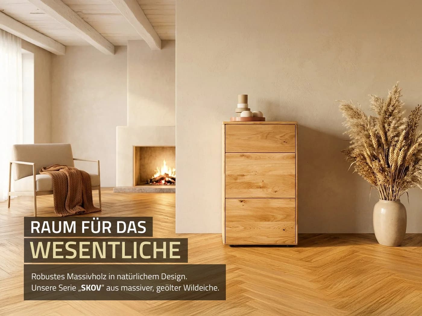 Massivart® Kommode SKOV Wildeiche massiv geölt Tip-On - Bild 3