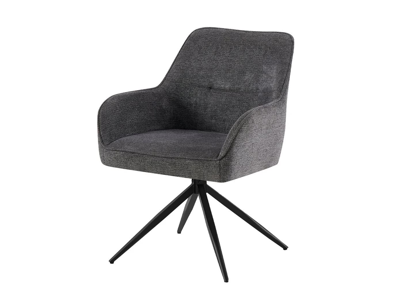 Massivart® Polsterstuhl JETTE drehbar 360° anthrazit Metallgestell