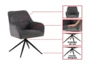 Massivart® Polsterstuhl JETTE drehbar 360° anthrazit Metallgestell Bild 4