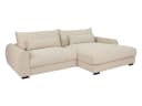 Massivart Ecksofa Cord Creme mit Ottomane und Kissen-Set Bild 1