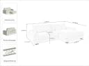 Massivart Ecksofa Cord Creme mit Ottomane und Kissen-Set Bild 5