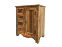 Massivart Sideboard Akazie massiv lackiert rustikal mit 1 Tür 4 Schubladen Bild 1