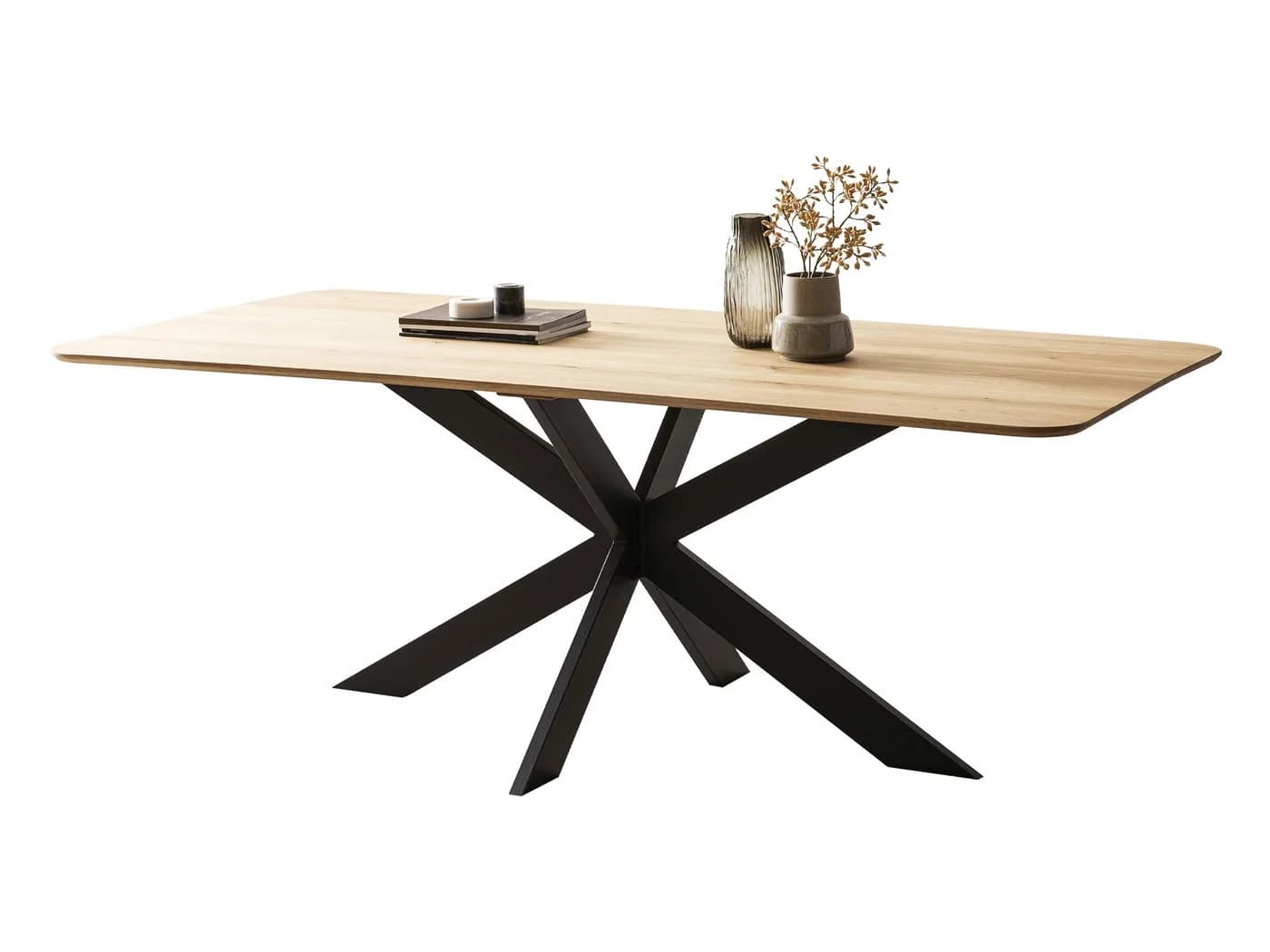 Massivart Esstisch Eiche massiv geölt Schweizer Kante Industrial-Look