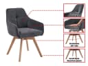 Massivart Polsterstuhl LIPARI 360° drehbar mit Armlehnen, anthrazit Bild 3
