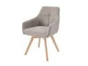 Massivart® Polsterstuhl LIPARI 360° drehbar mit Armlehnen Webstoff Beige Bild 1