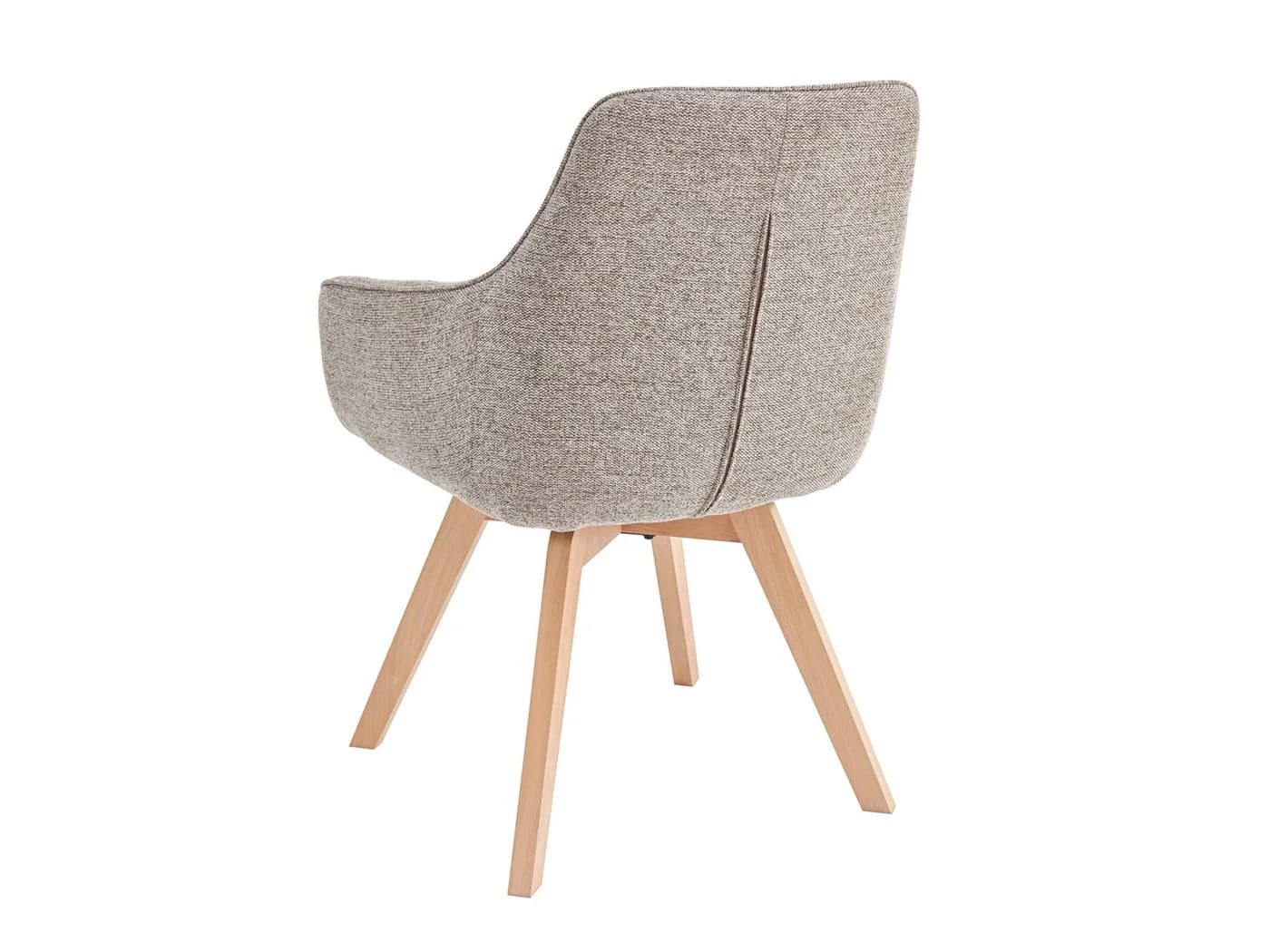 Massivart® Polsterstuhl LIPARI 360° drehbar mit Armlehnen Webstoff Beige - Bild 5
