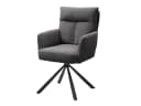 Massivart® Esszimmerstuhl SOFIA drehbar mit Armlehne Cord grau Bild 1