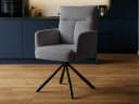 Massivart® Esszimmerstuhl SOFIA drehbar mit Armlehne Cord grau Bild 2