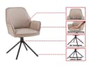 Massivart® Polsterstuhl COVELO Echtleder drehbar beige Metallgestell Bild 3