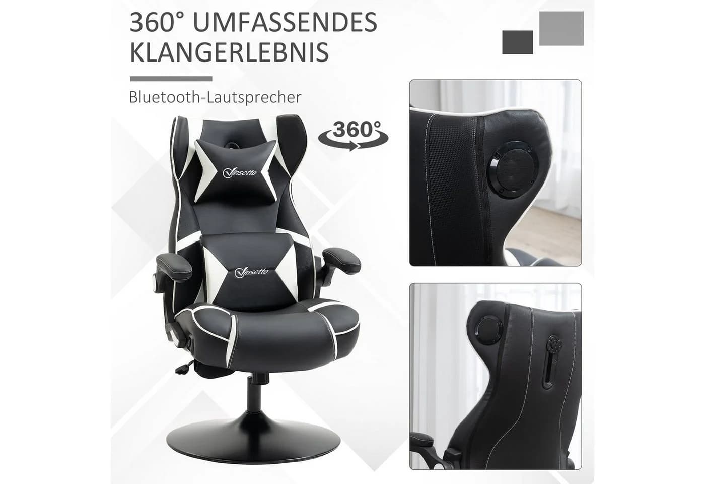 Vinsetto Gaming Stuhl mit Bluetooth Lautsprechern und Wippfunktion - Bild 4