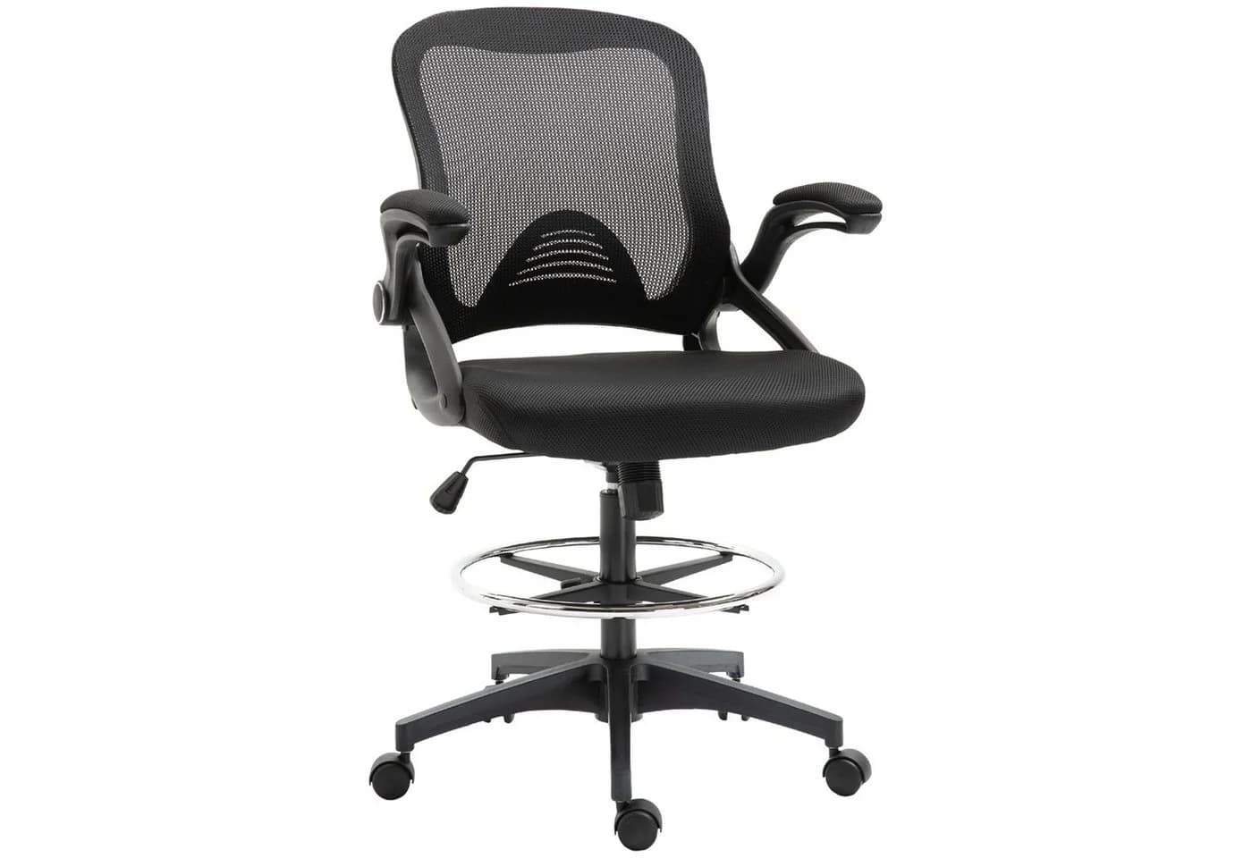 Vinsetto Ergonomischer Mesh Schreibtischstuhl Schwarz Höhenverstellbar