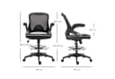 Vinsetto Ergonomischer Mesh Schreibtischstuhl Schwarz Höhenverstellbar Bild 3