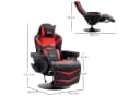 HOMCOM Massagesessel mit Fußstütze Liegefunktion Gaming Chair Schwarz/Rot Bild 3