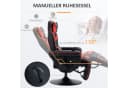 HOMCOM Massagesessel mit Fußstütze Liegefunktion Gaming Chair Schwarz/Rot Bild 5