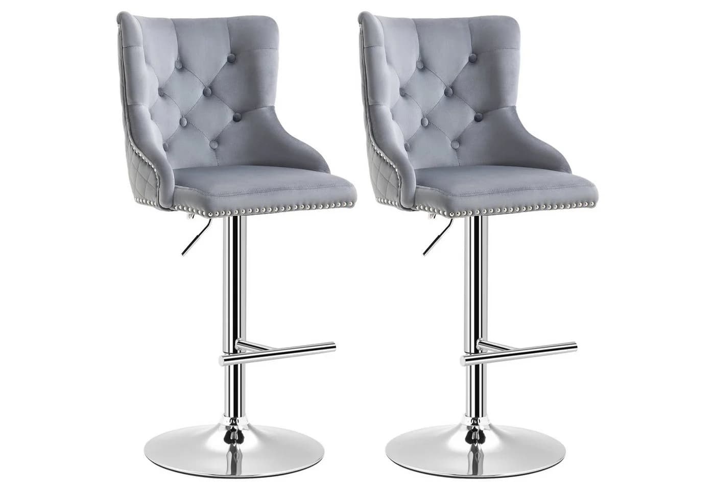 HOMCOM Barhocker-Set Polyester Stahl Schaumstoff