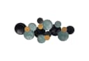 HOMCOM Wandbild 3D Metall Wandskulptur Modern Blau Gold Schwarz Bild 1