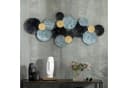 HOMCOM Wandbild 3D Metall Wandskulptur Modern Blau Gold Schwarz Bild 2