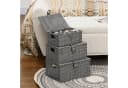 HOMCOM Aufbewahrungskorb 3er-Set Grau PP Metall mit Deckel Bild 2
