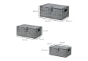 HOMCOM Aufbewahrungskorb 3er-Set Grau PP Metall mit Deckel Bild 3