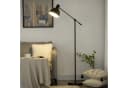 HOMCOM Stehlampe Schwarz Höhenverstellbar Industrie-Look Bild 1
