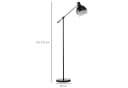HOMCOM Stehlampe Schwarz Höhenverstellbar Industrie-Look Bild 3