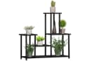 Outsunny Pflanzentreppe 4 Regale Schwarz Metall Garten Balkon Bild 1