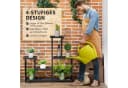 Outsunny Pflanzentreppe 4 Regale Schwarz Metall Garten Balkon Bild 5