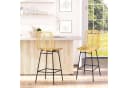 HOMCOM Barhocker Rattan 2er Set Gelb Schwarz Boho-Stil Bild 1
