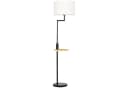 HOMCOM Stehlampe mit USB-Anschluss und Regal Weiß/Schwarz Bild 2