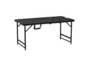 Outsunny Gartentisch Campingtisch Buffettisch Stahlgestell HDPE 118x60x74 cm Dunkelgrau Bild 1