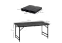 Outsunny Gartentisch Campingtisch Buffettisch Stahlgestell HDPE 118x60x74 cm Dunkelgrau Bild 3