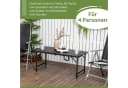 Outsunny Gartentisch Campingtisch Buffettisch Stahlgestell HDPE 118x60x74 cm Dunkelgrau Bild 4