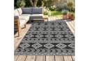 Outsunny Outdoorteppich wasserdichter Kunststoffteppich, für Terrasse, Balkon, Camping, Rechteck, Schwarz+Grau Bild 2