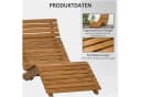 Outsunny Gartenliege Massivholz Teakfarben Bild 5